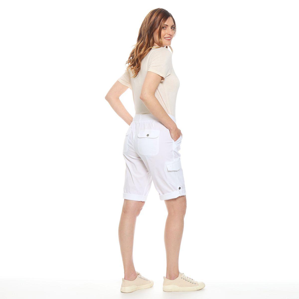 Bermuda Solido Basta Ajustable Pretina Con Elastico Y Pabilo-5
