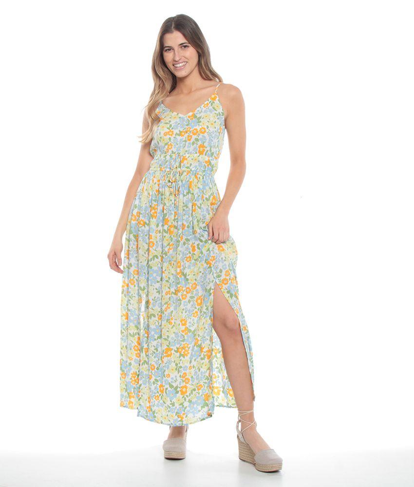 Vestido Estampado Floral Con Abertura En Delantero-0