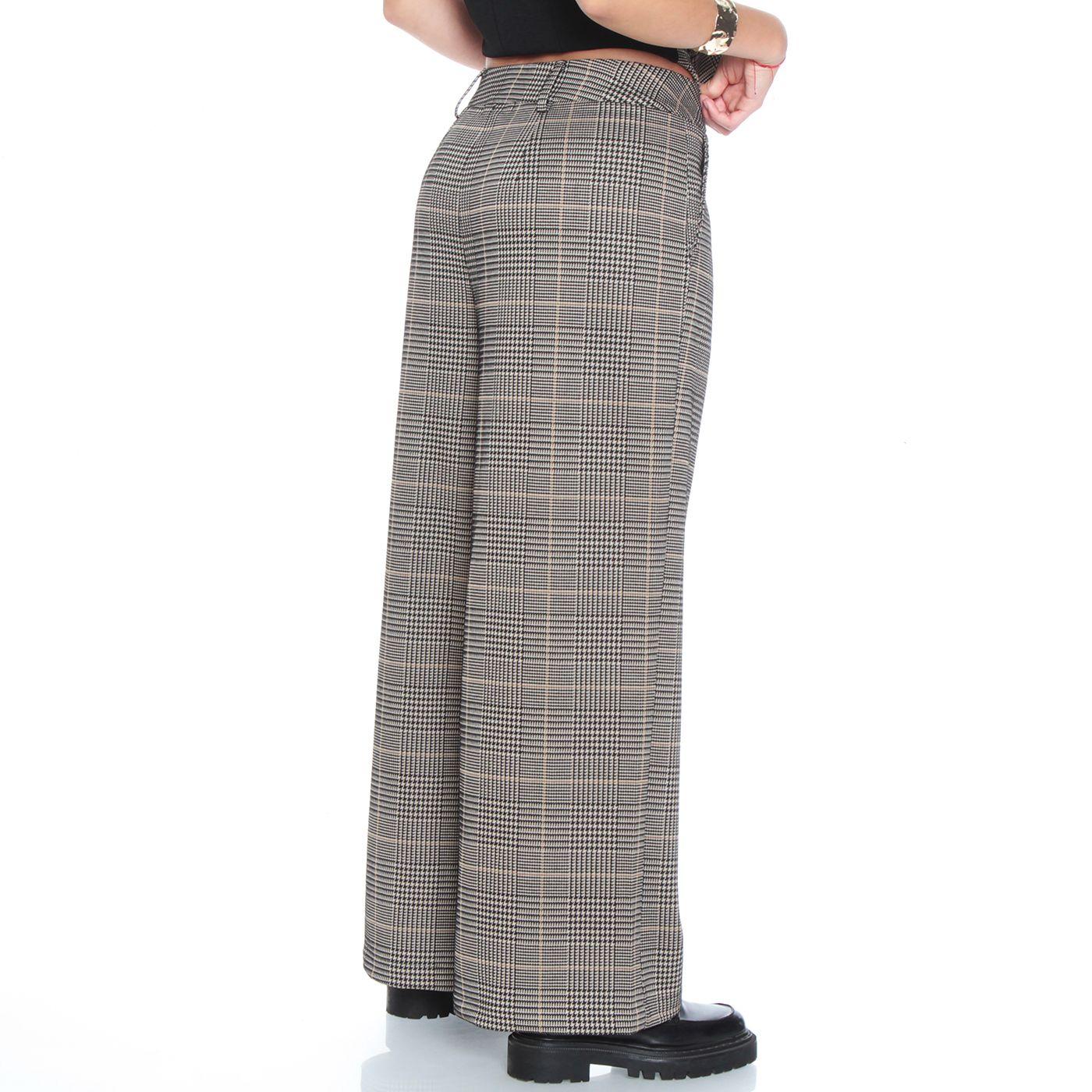 Pantalon Wide Leg Tiro Alto Pretina Basica 1 Broche-1