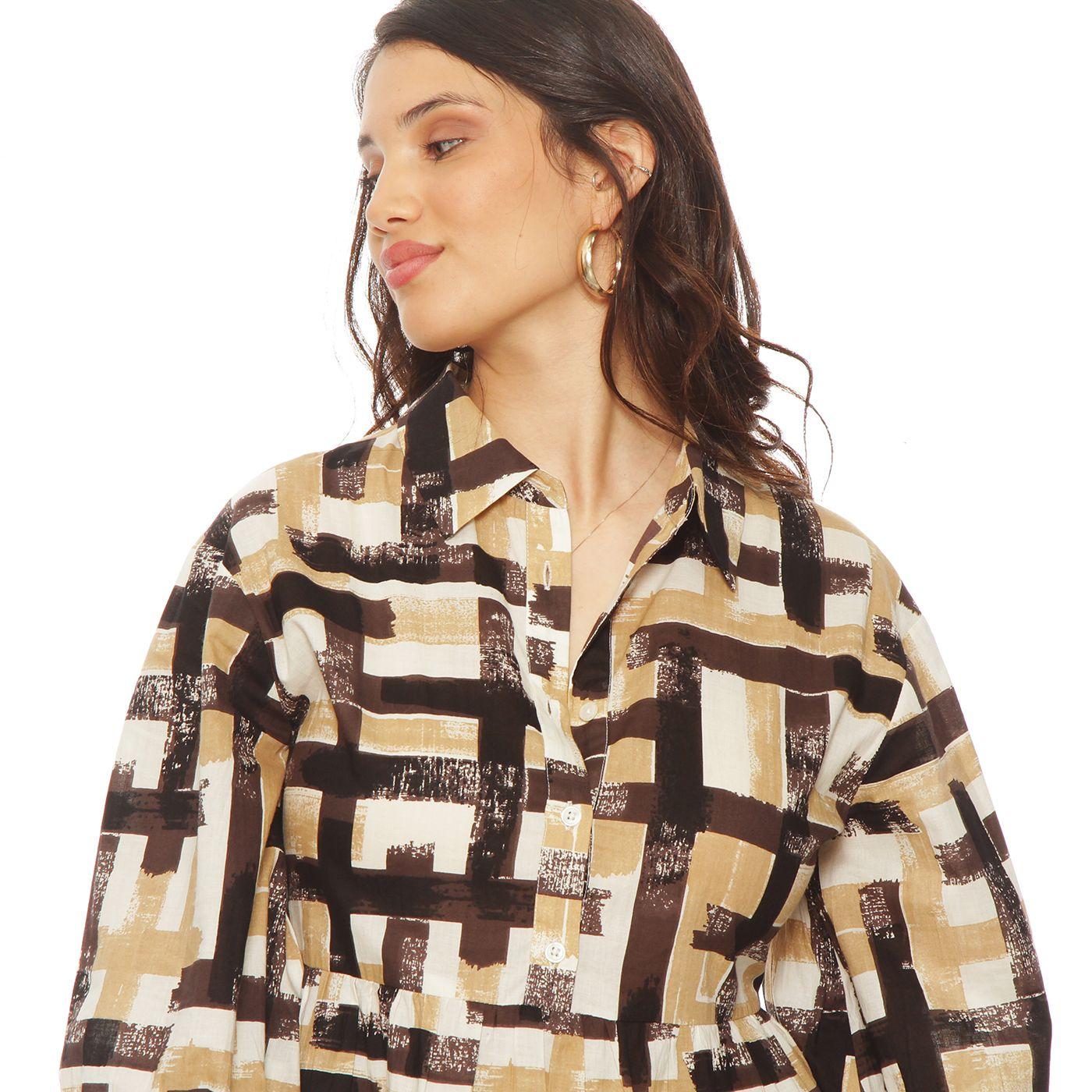 Vestido Manga   Larga Estampado-2