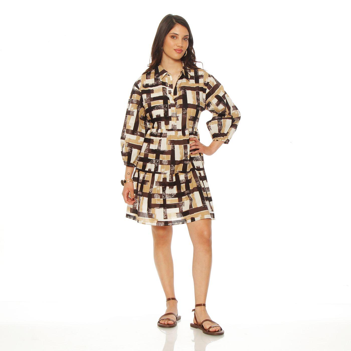 Vestido Manga   Larga Estampado-6