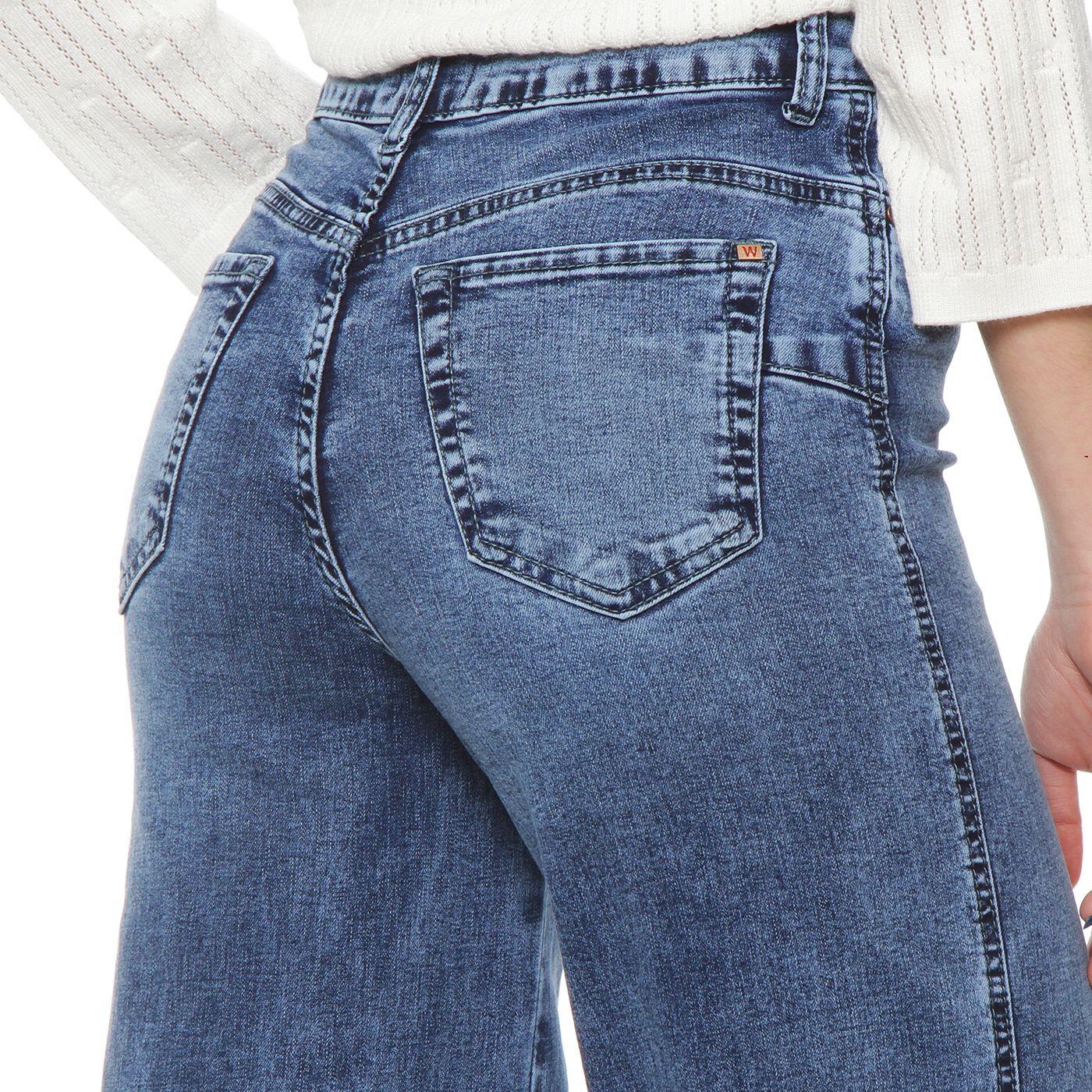 Jeans  Tiro Alto Pretina  Basica 1 Boton Wide Leg-5