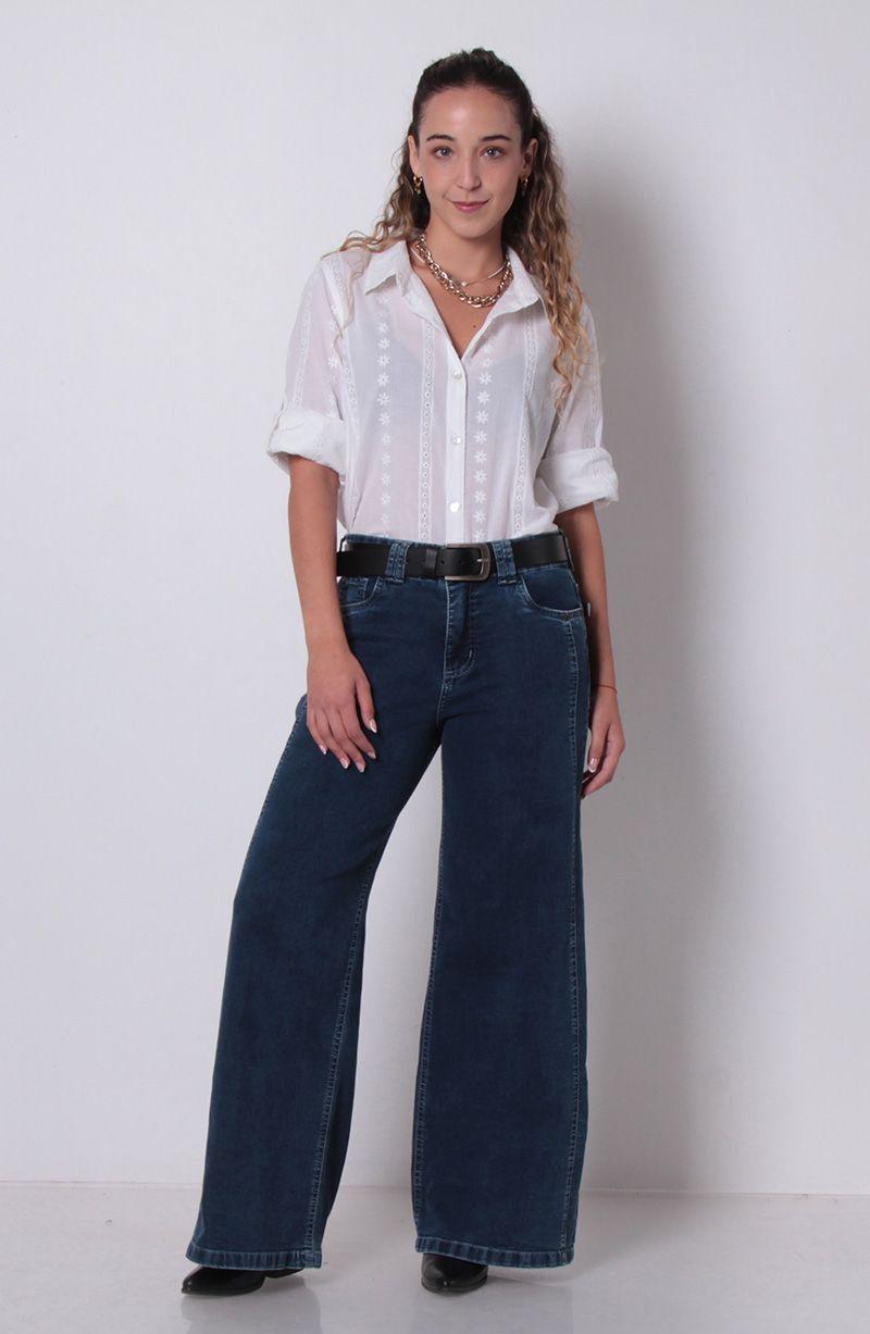 Blusa Manga 3/4  Abotonada En Delantero Y Bolsillo-6