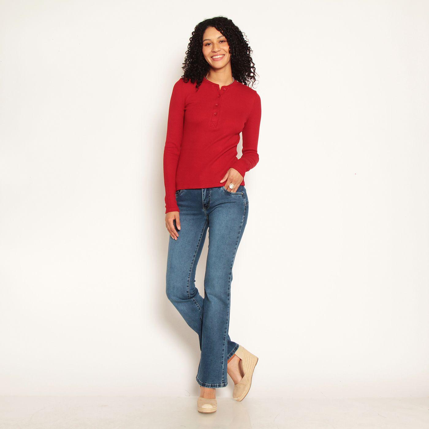 Polera Manga Larga Abotonada En Delantero-2