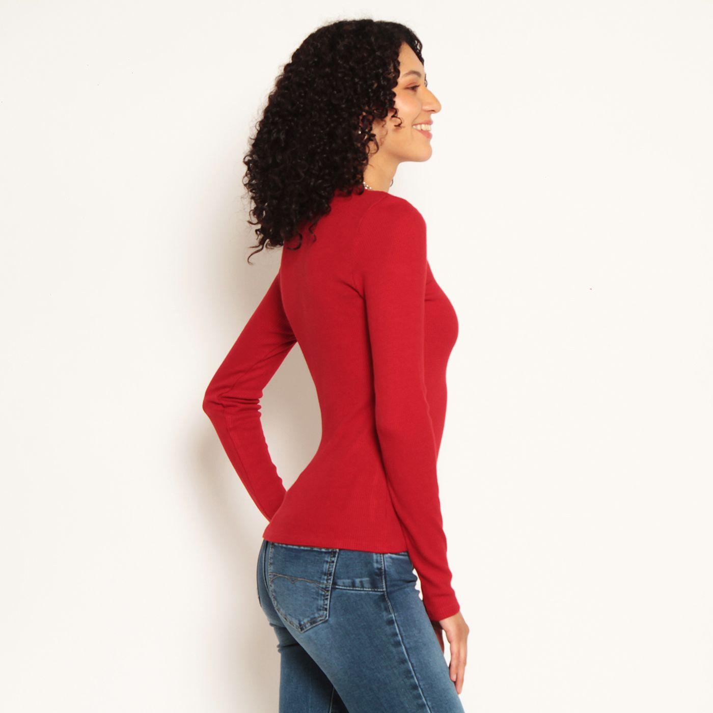 Polera Manga Larga Abotonada En Delantero-3