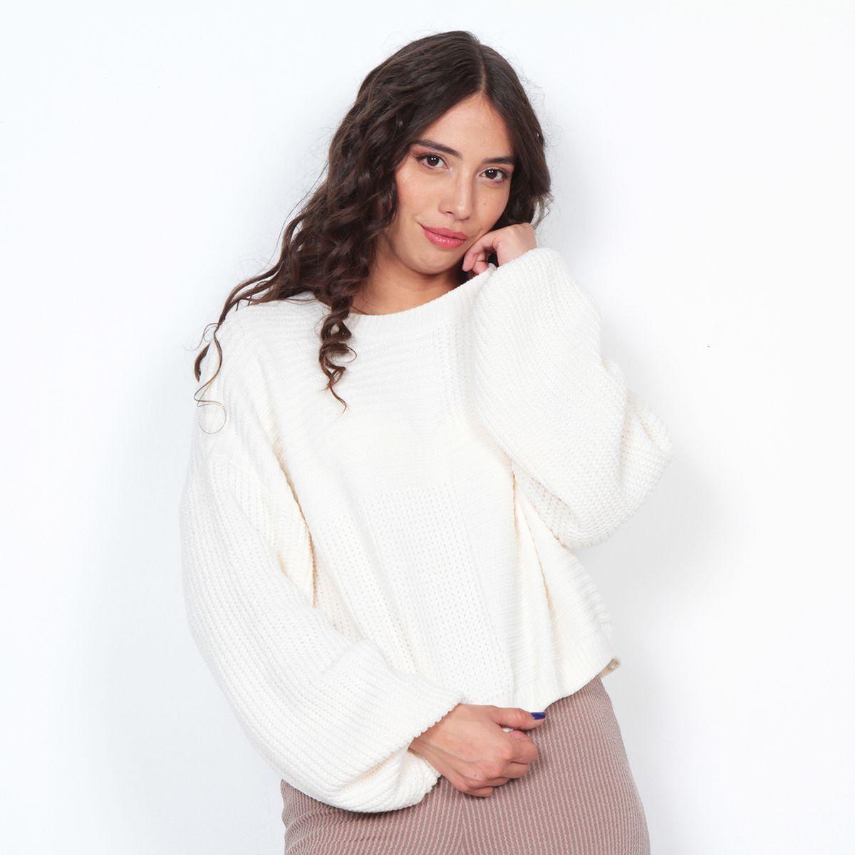 Sweater Manga Larga Escote Redondo Con Puno-0