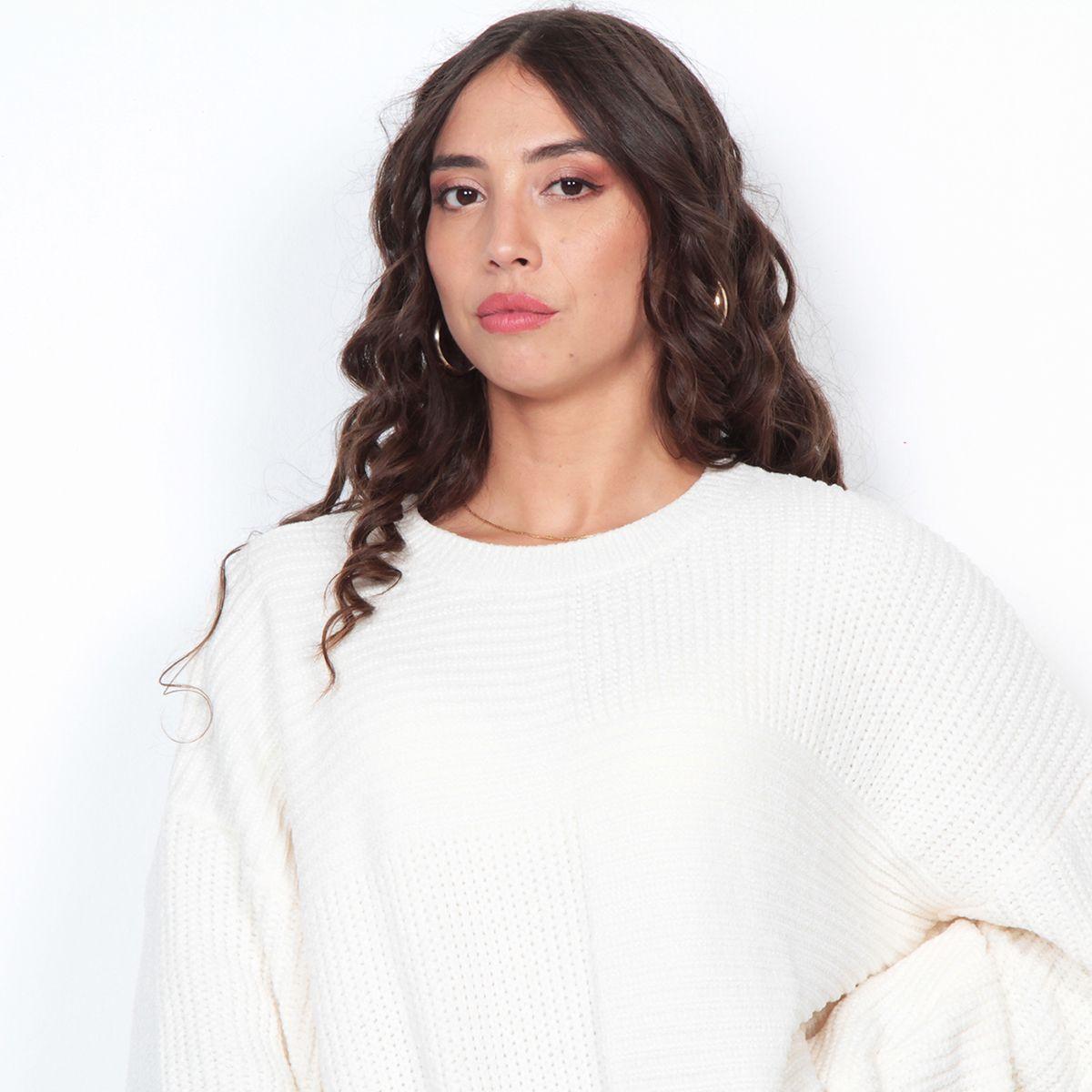 Sweater Manga Larga Escote Redondo Con Puno-1