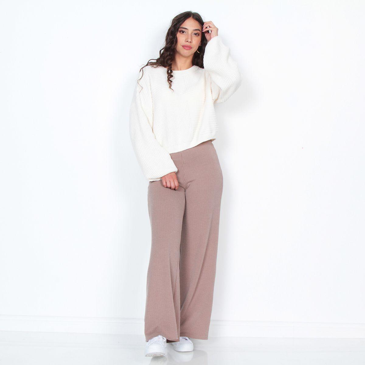 Sweater Manga Larga Escote Redondo Con Puno-3