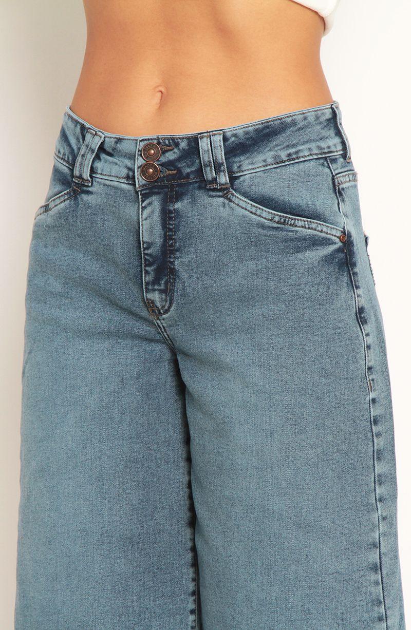 Bermuda Jort Denim Tiro Alto Pretina Interna 2 Botones-2
