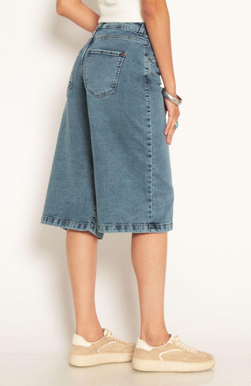 Bermuda Jort Denim Tiro Alto Pretina Interna 2 Botones-4