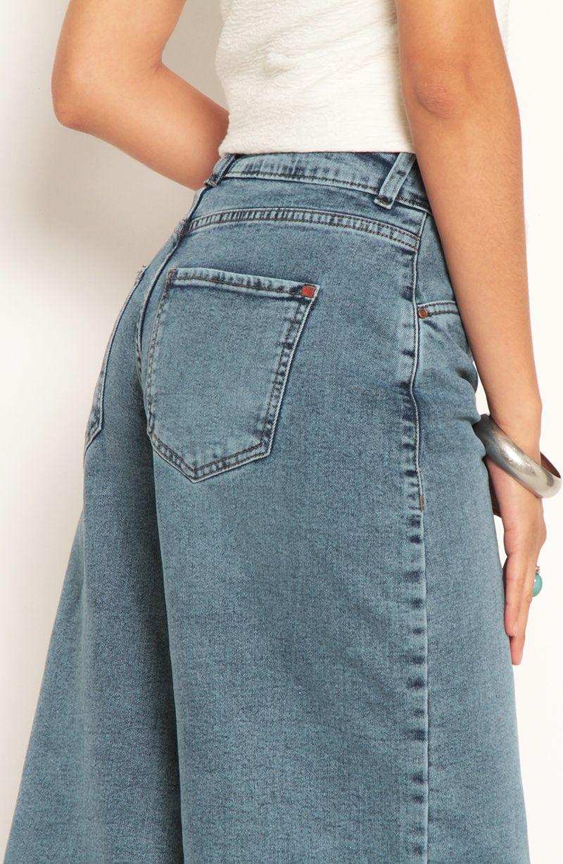 Bermuda Jort Denim Tiro Alto Pretina Interna 2 Botones-5