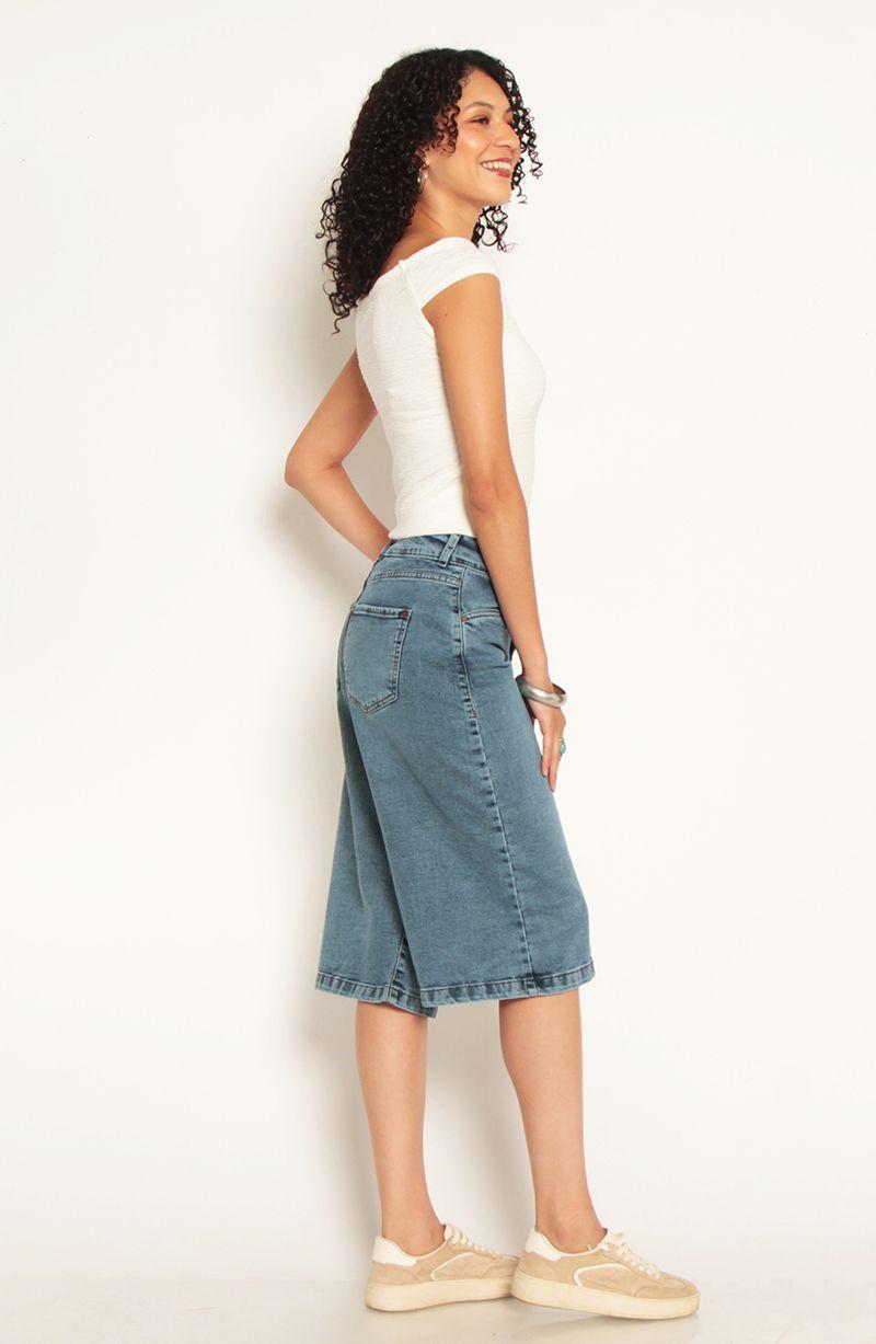 Bermuda Jort Denim Tiro Alto Pretina Interna 2 Botones-6