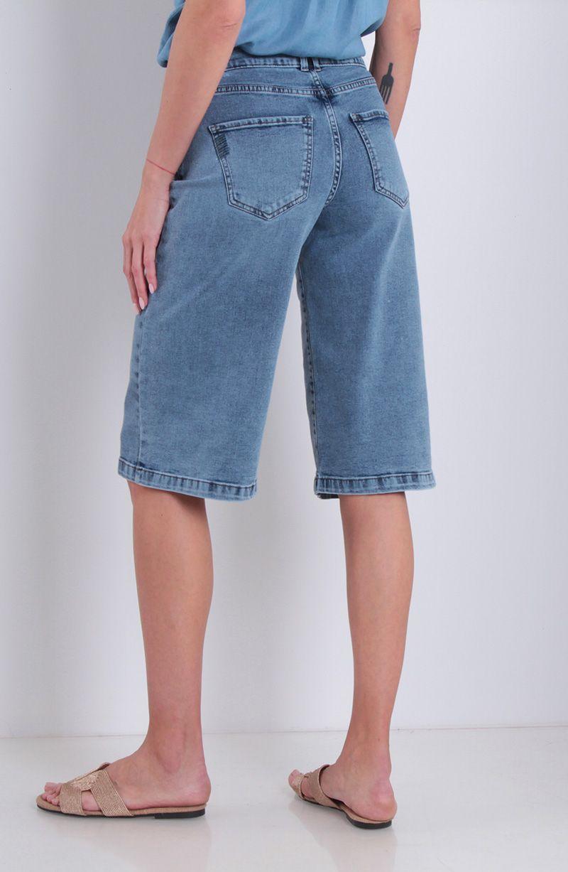 Bermuda Jort Denim Tiro Alto Pretina Interna 2 Botones-4