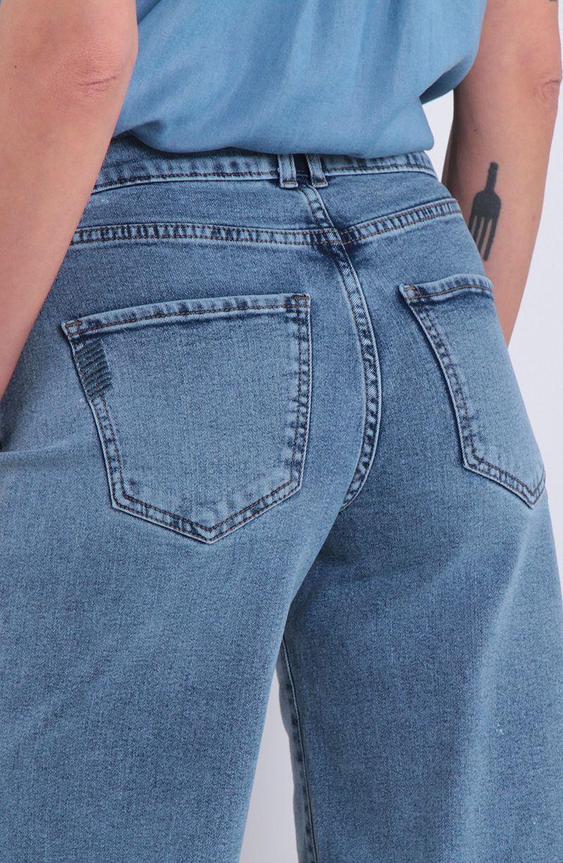Bermuda Jort Denim Tiro Alto Pretina Interna 2 Botones-6