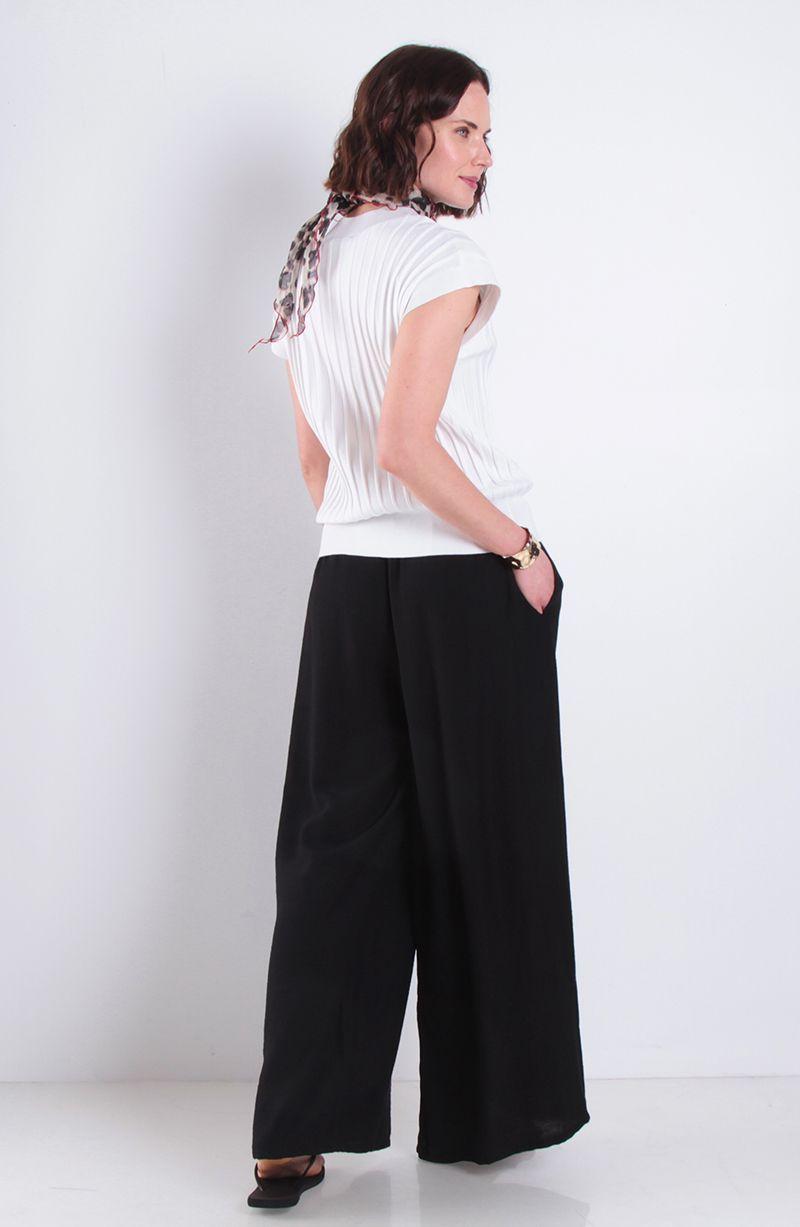 Polera Manga Corta Tejida Escote V-5