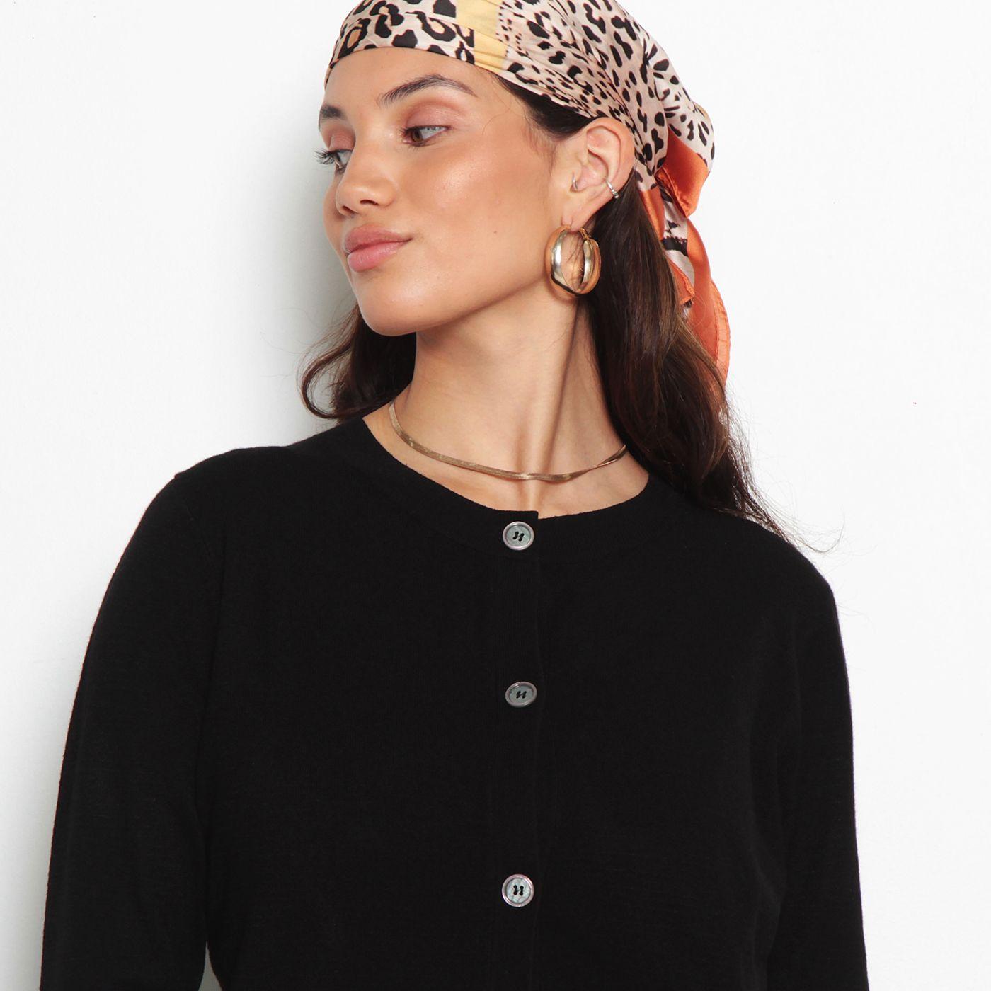 Chaleco Manga Larga Abotonado En Delantero-5