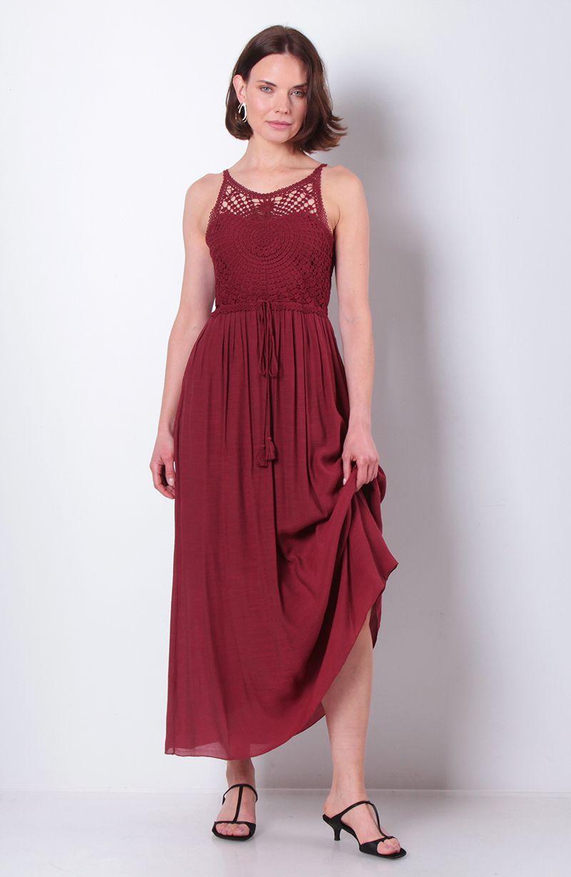 Vestido Sin Manga Escote Redondo Con Aplicacion En Busto-2