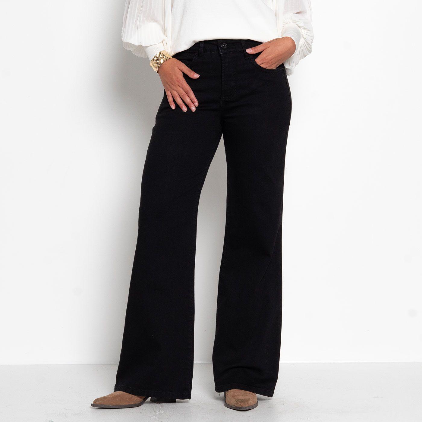 Jeans Basico Recto Tiro Alto Pretina Un Boton-0