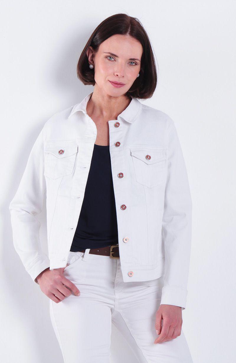 Chaqueta Denim  Basica Manga Larga Abotonada En Delantero Con Bolsillo-0