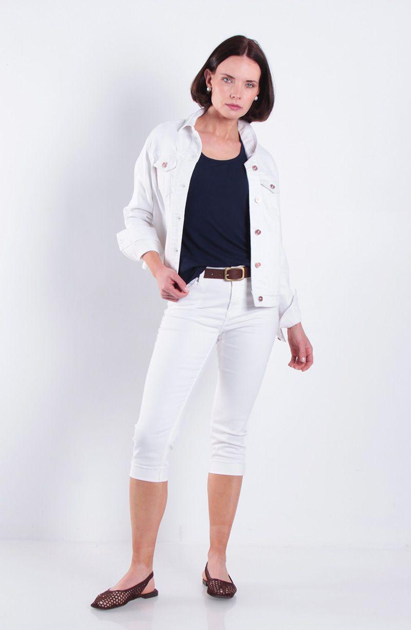 Chaqueta Denim  Basica Manga Larga Abotonada En Delantero Con Bolsillo-2