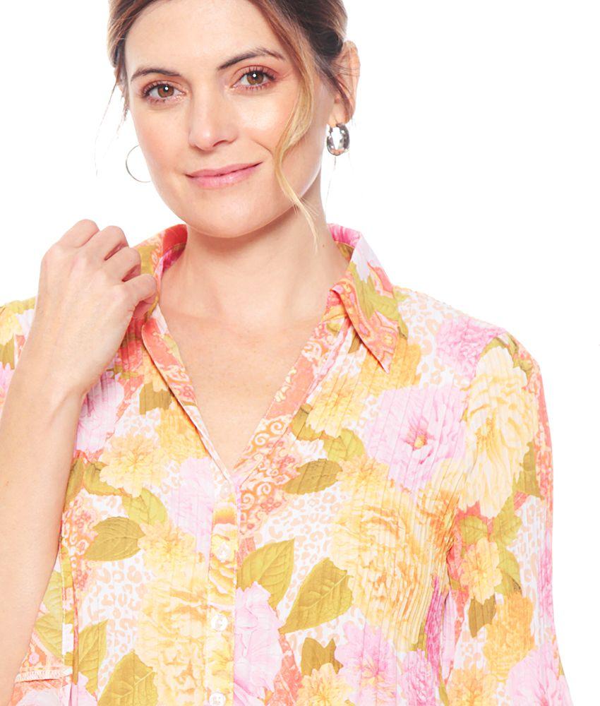 Blusa Plisada M 3/4 Estampada-1