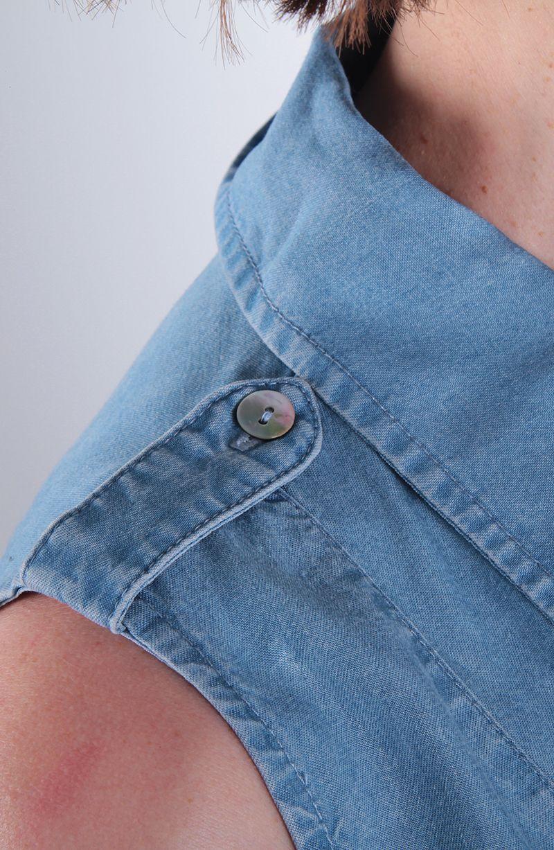 Vestido Sin Manga Lyocell Con Lazo En Cintura-4