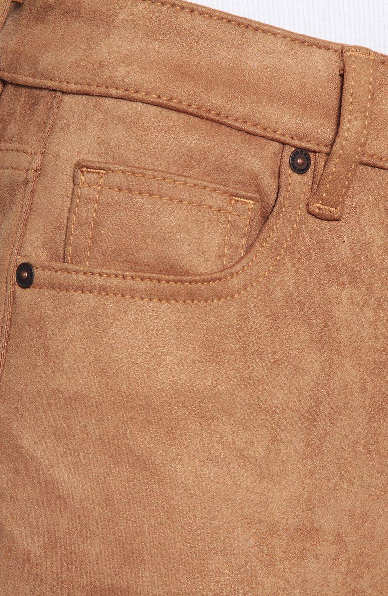 Pantalon Suede Recto Tiro Alto Pretina Basica    1 Boton-3