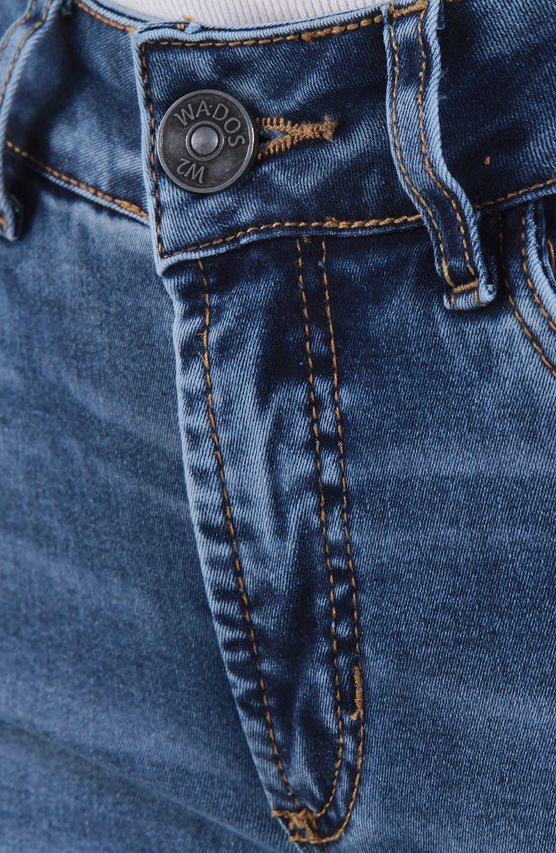 Jeans Recto Tiro Bajo Pretina Basica 1 Boton-6