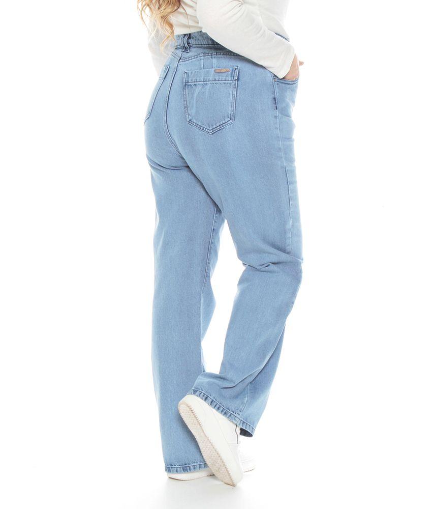 Jeans  Tiro Alto Push Up Pretina Basica Un Boton Recto-5