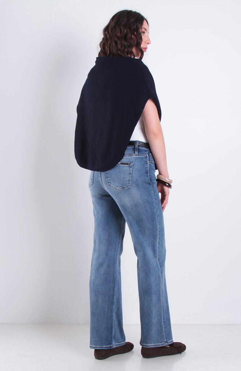Jeans Wide Leg Tiro Medio Pretina Basica 1 Boton-7