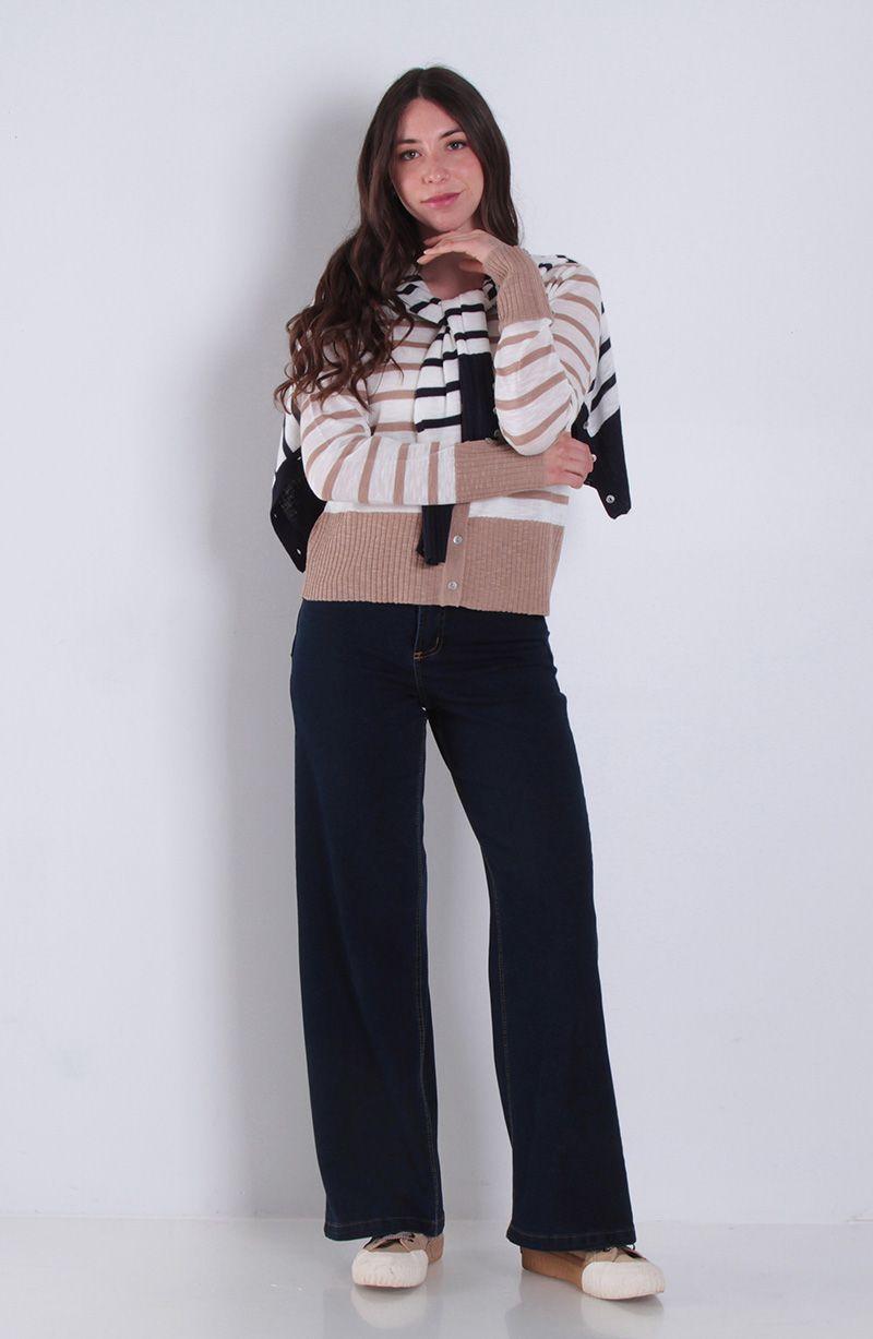 Jeans Wide Tiro Alto Secret Push Up Pretina Basica Un Boton-9