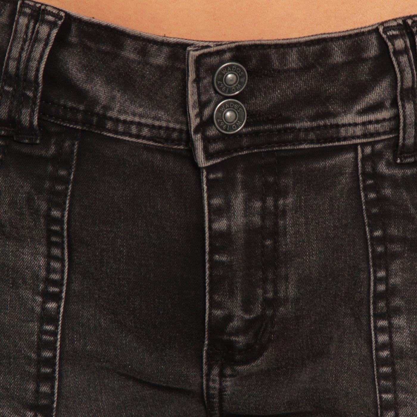 Jeans Cargo Flare Tiro Alto Pretina Media Dos Botones-6