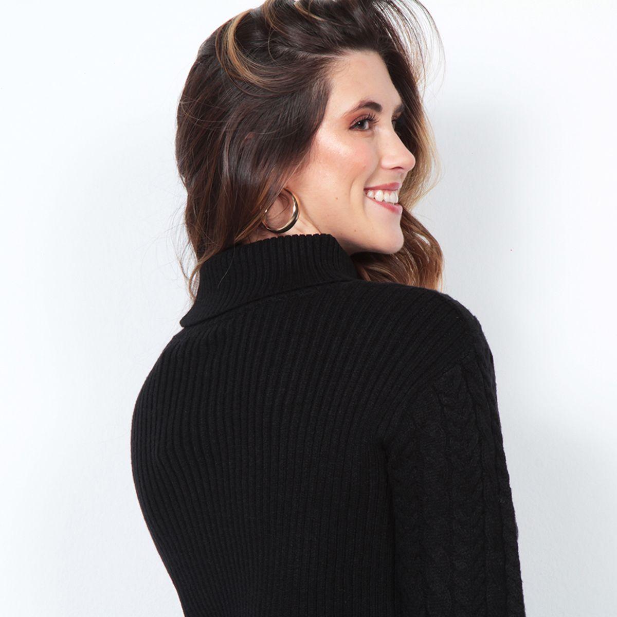 Sweater Cuello Alto Manga Larga  Solido-4