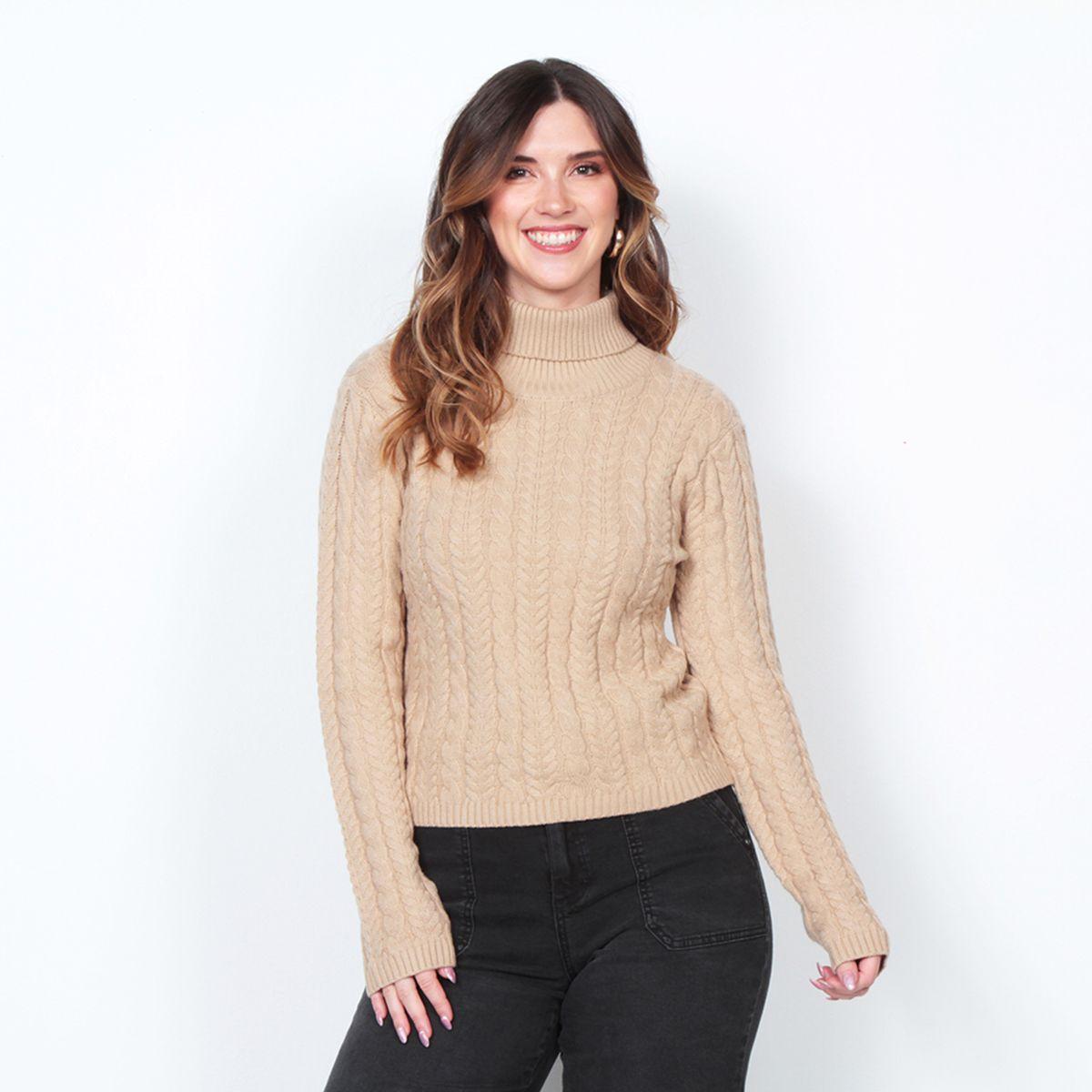 Sweater Cuello Alto Manga Larga  Solido-0