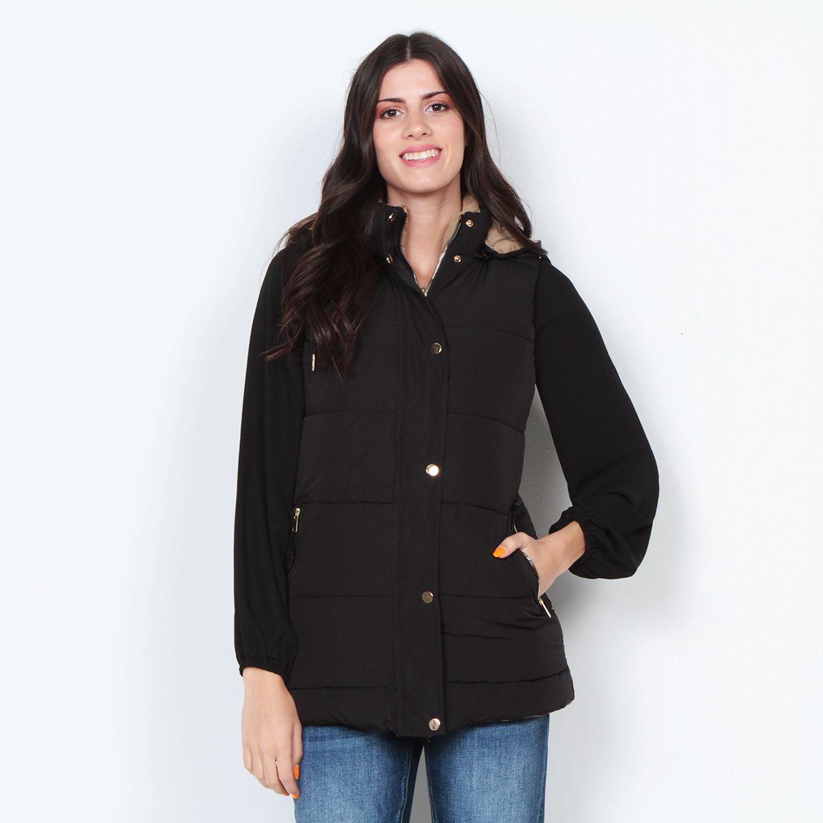Parka Sin Manga Reversible Con Capucha-0