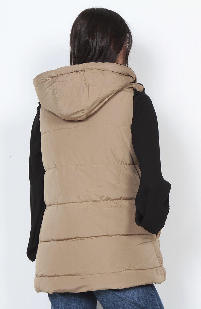 Parka Sin Manga Reversible Con Capucha-4