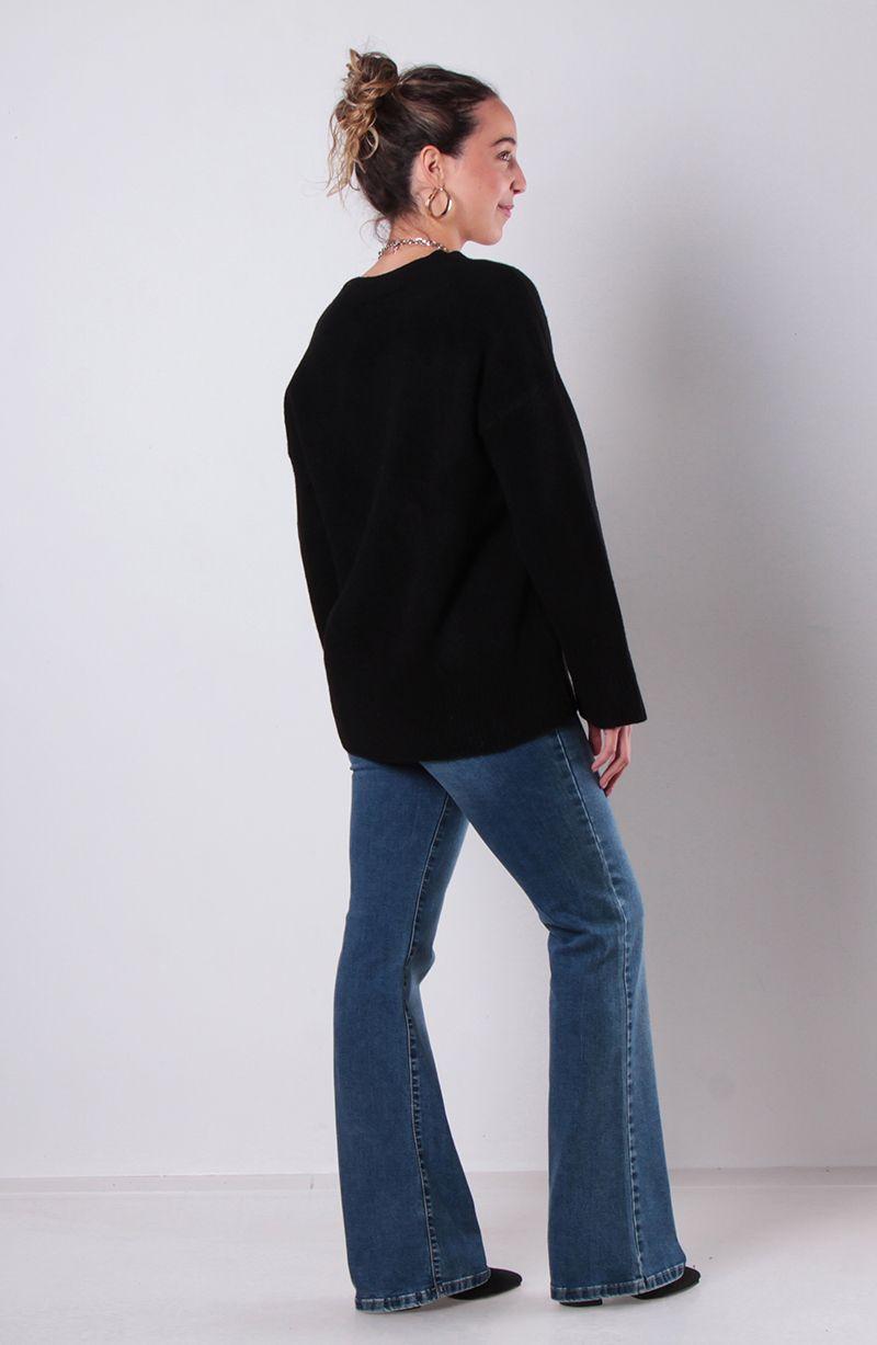 Sweater Manga Larga Escote V-6