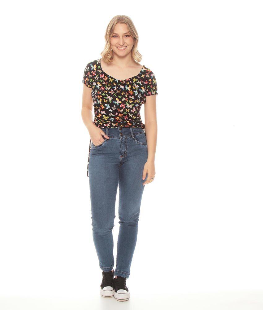 Polera Manga Corta Estampada Detalle Costado-3