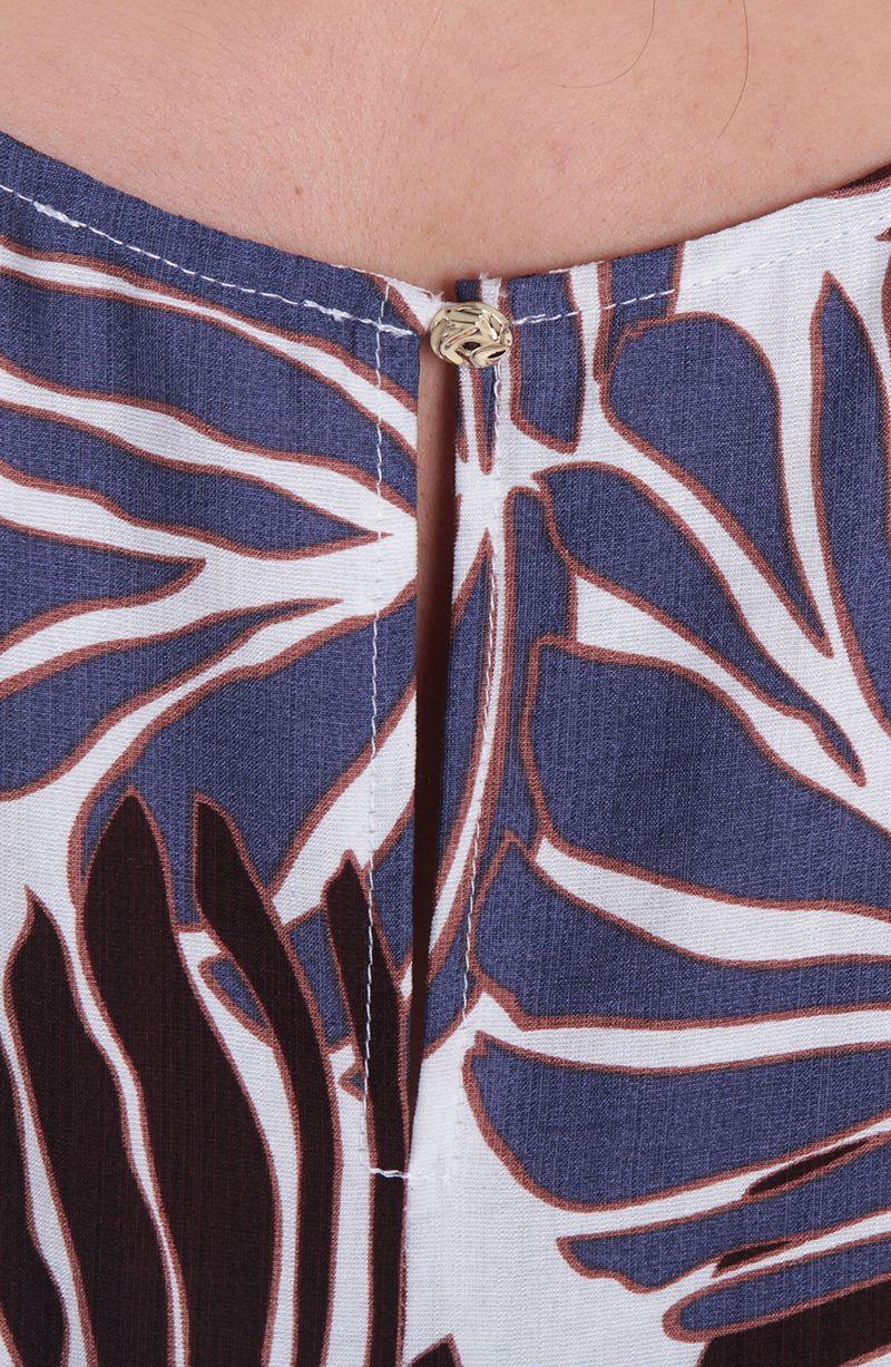 Blusa Estampada Sin Manga Escote Redondo-1
