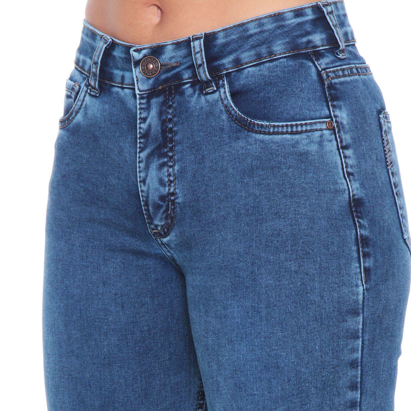 Jeans Flare Tiro Alto 1 Boton Pretina-2