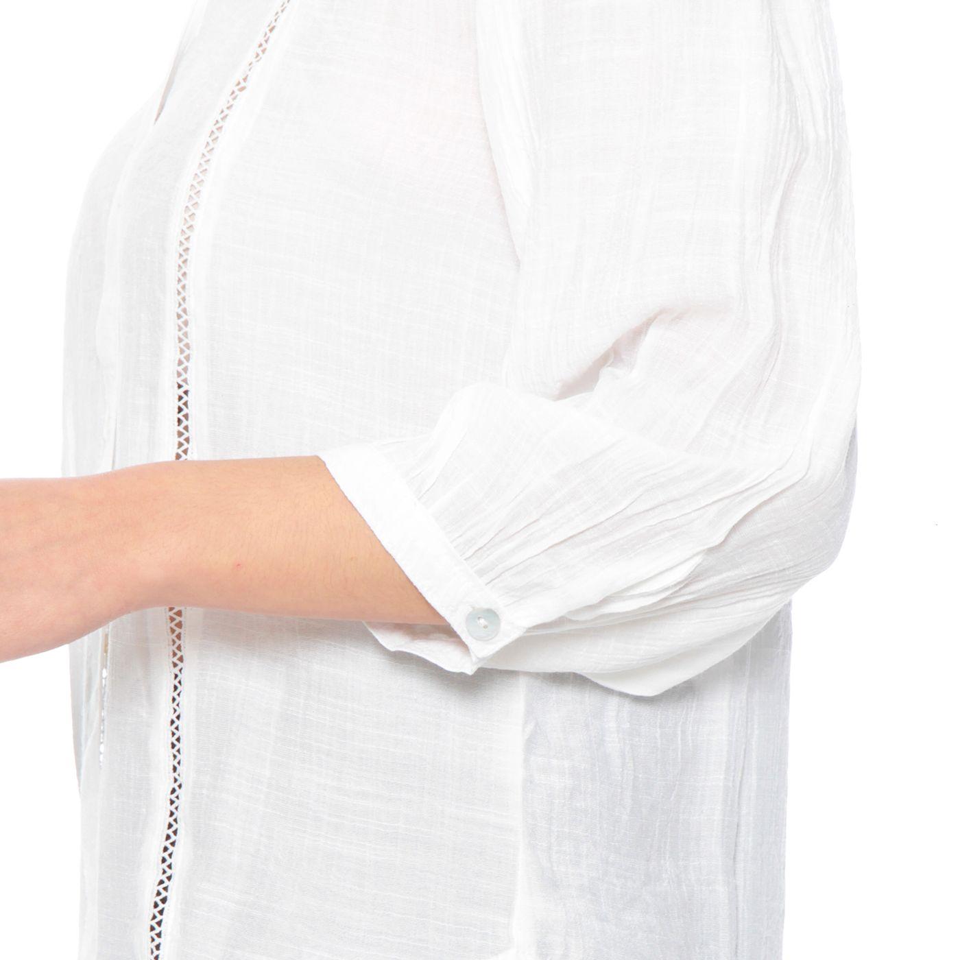 Blusa Manga Larga Xon Brodery En Delantero Y Espalda Escote V-2