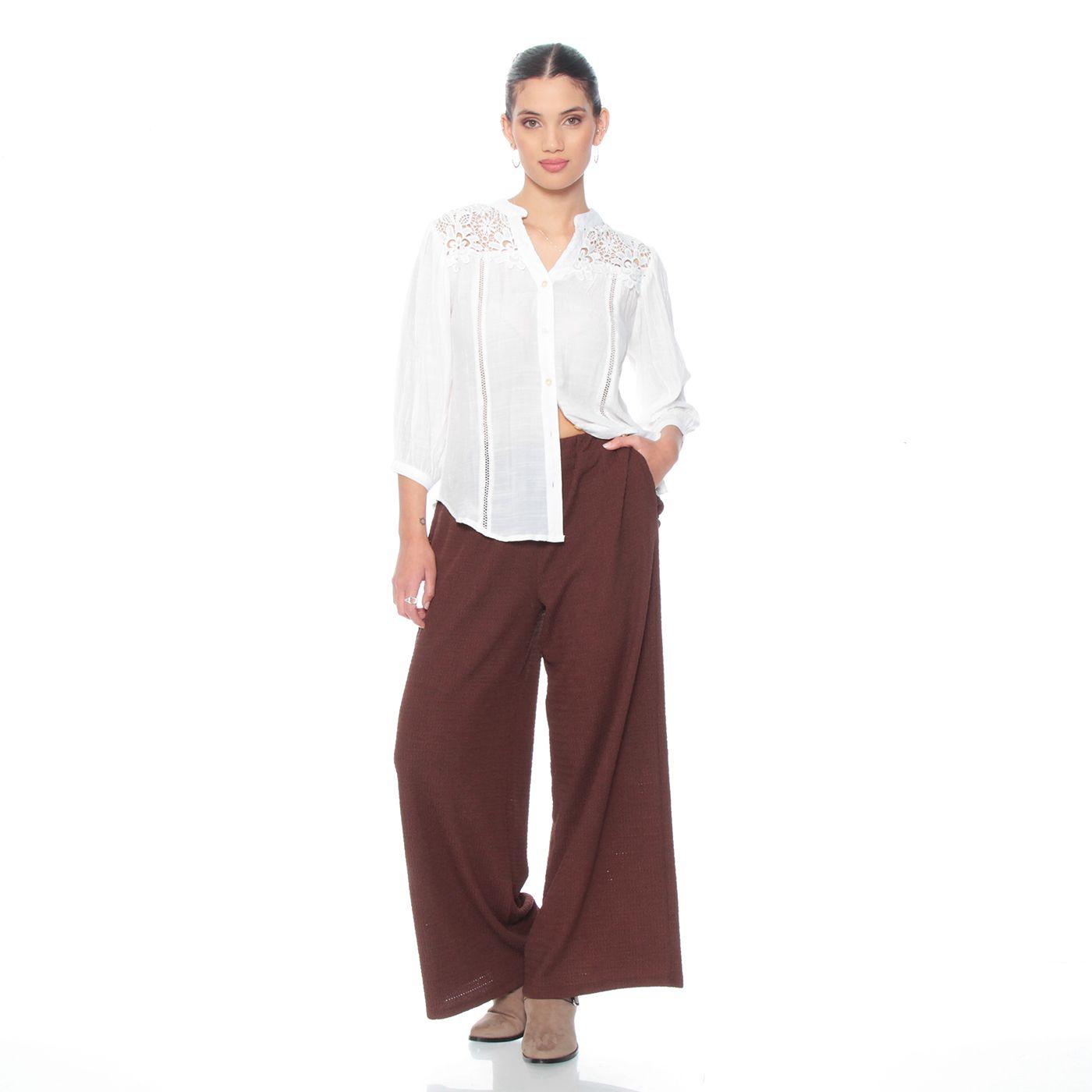 Blusa Manga Larga Xon Brodery En Delantero Y Espalda Escote V-3