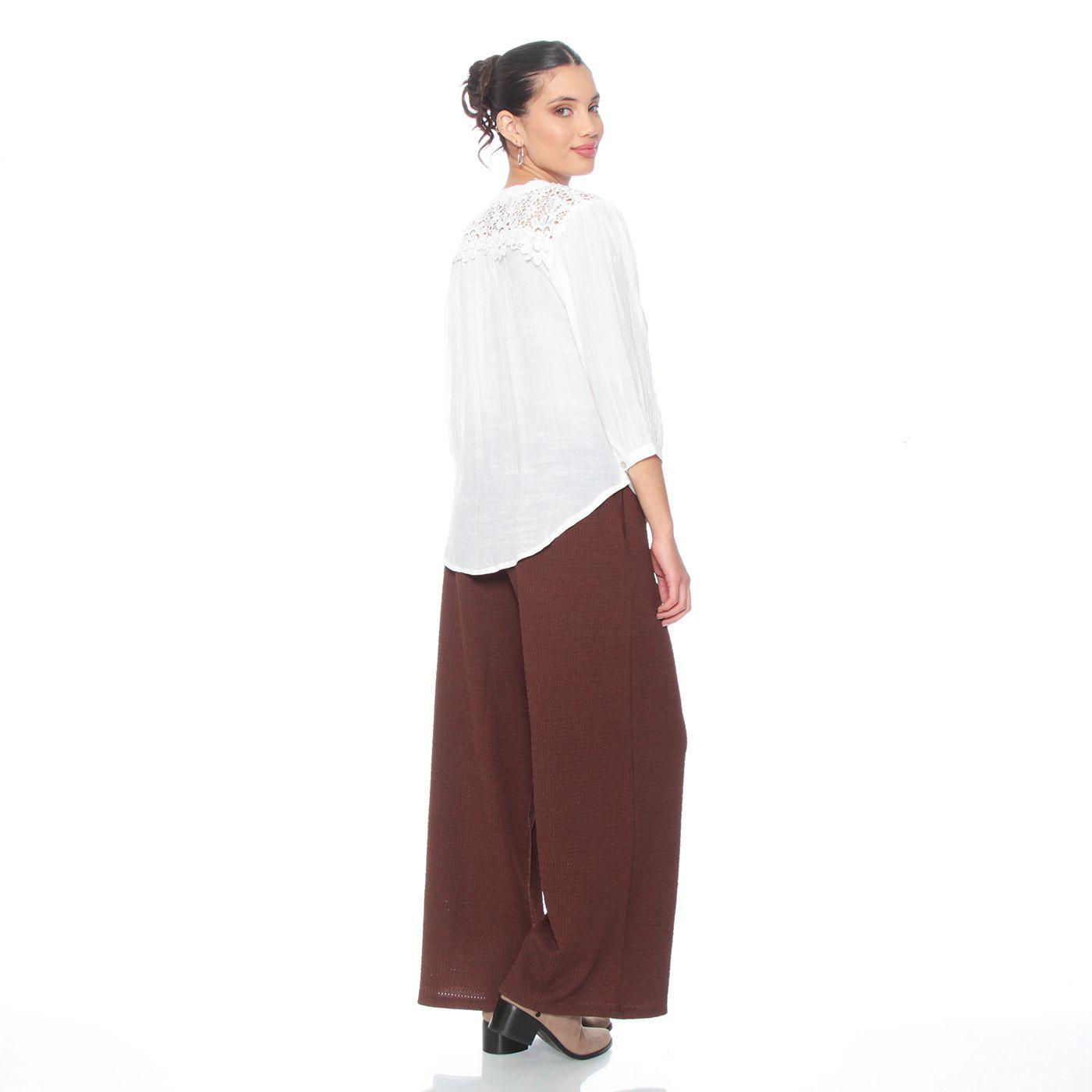 Blusa Manga Larga Xon Brodery En Delantero Y Espalda Escote V-6