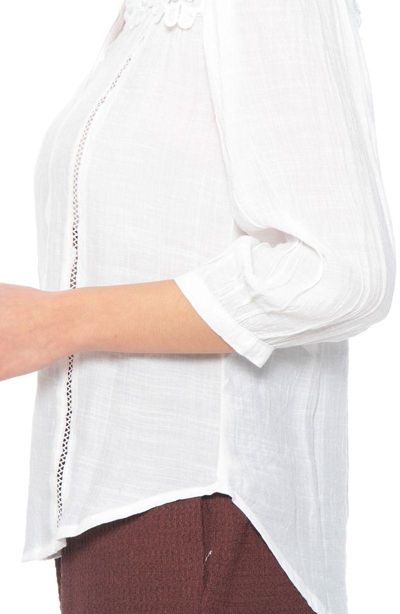 Blusa Manga Larga Xon Brodery En Delantero Y Espalda Escote V-1