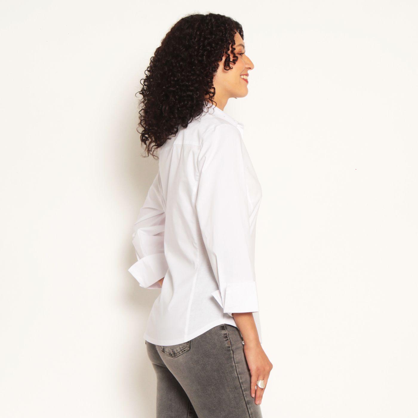 Blusa Manga 3/4 Abotonada En Delantero Y Aplicacion En Strass-4