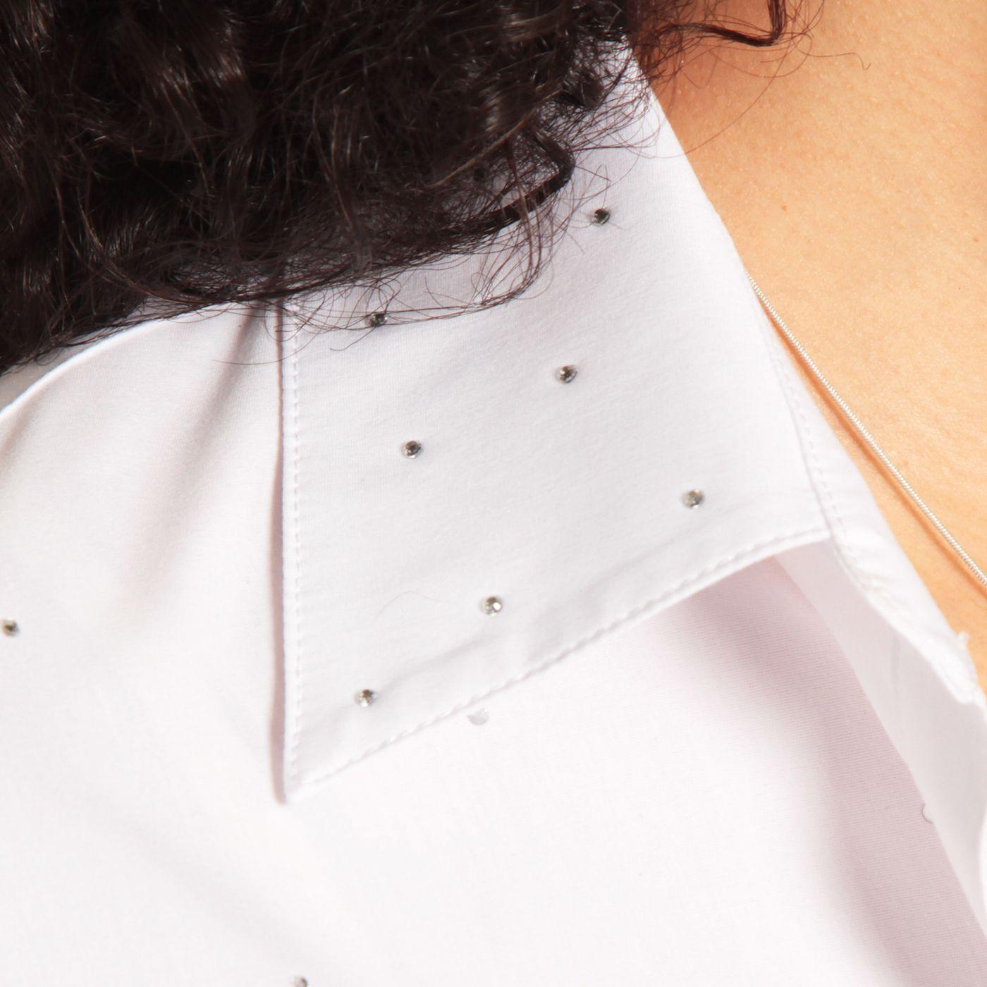 Blusa Manga 3/4 Abotonada En Delantero Y Aplicacion En Strass-6