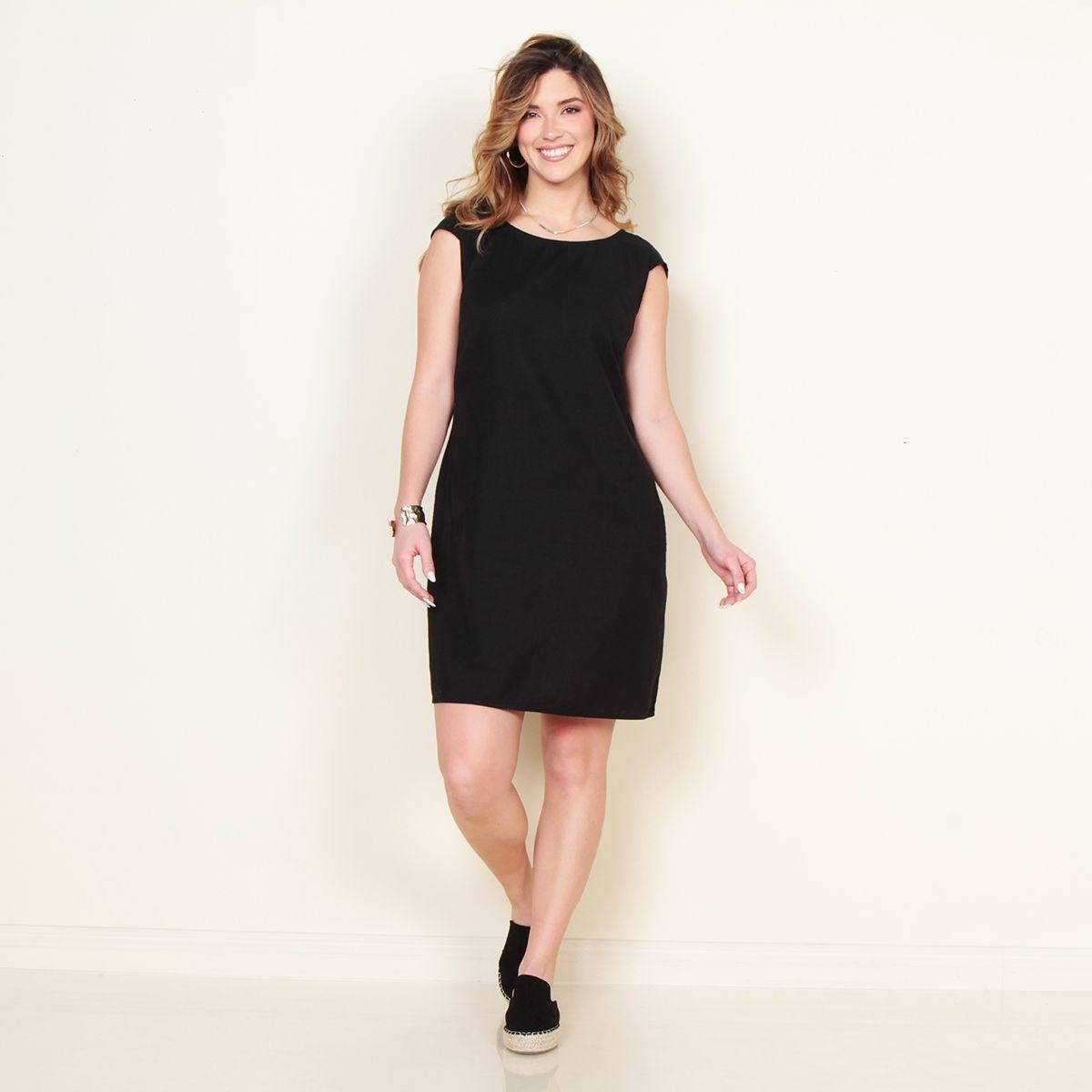Vestido Lino Con Bolsillos Elasticado En Cintura Espalda-4