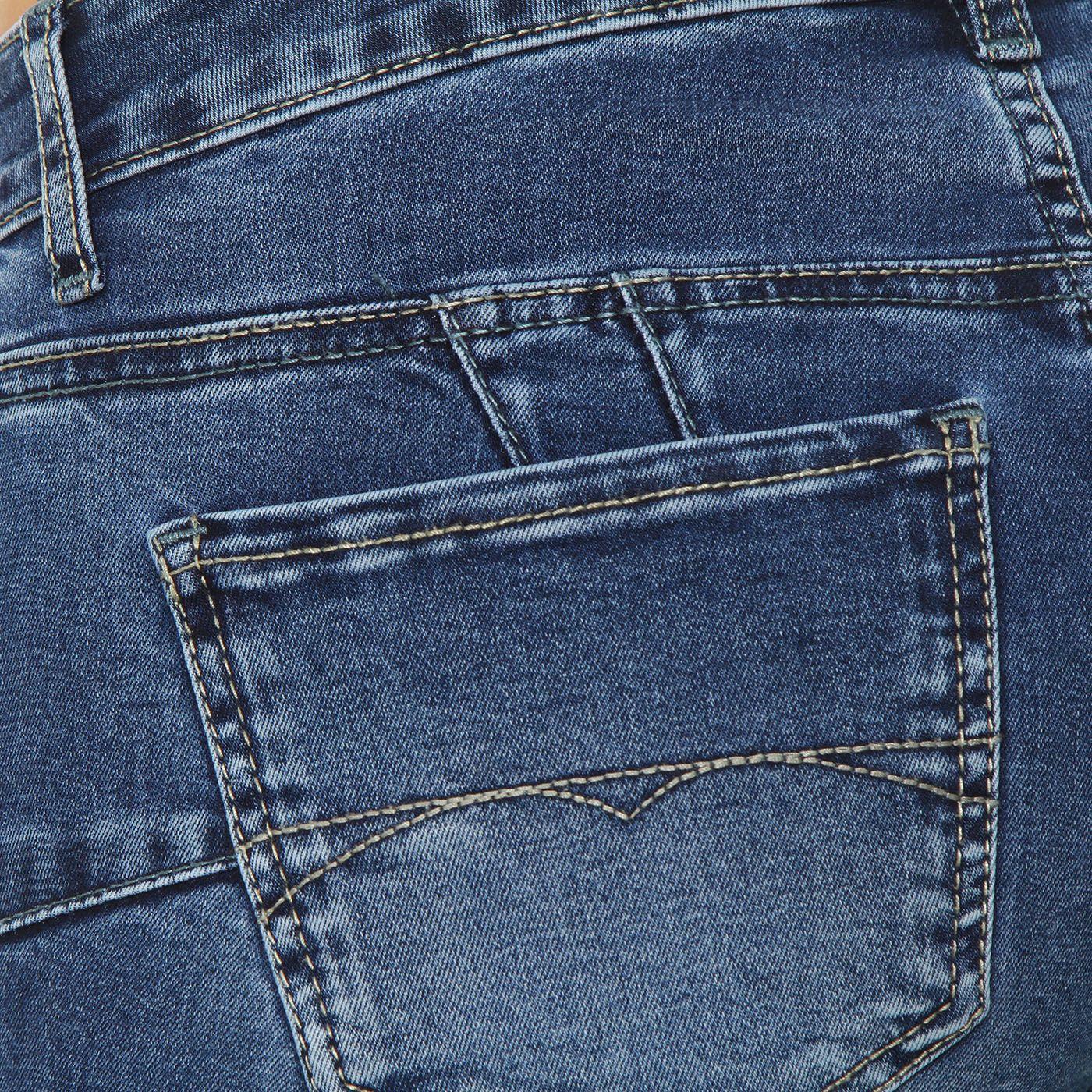 Jeans Flare Tiro Bajo Pretina Basica 1 Boton-7
