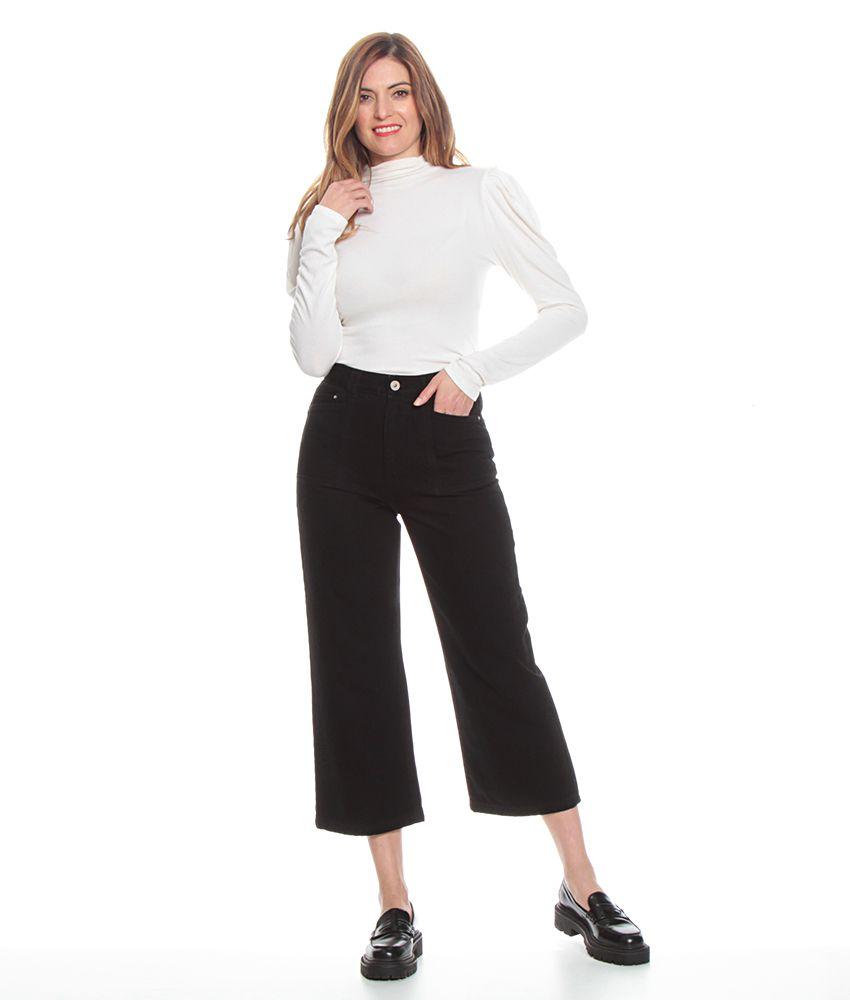 Jeans Basico Palazzo Culotte Tiro Alto Pretina Basica Un Boton-3
