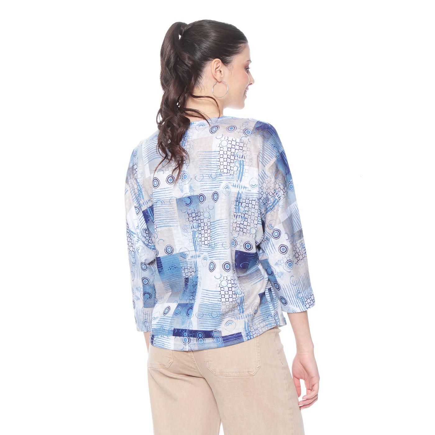 Polera Manga 3/4 Sublimado Aplicacion Strass Escote Redondo-7